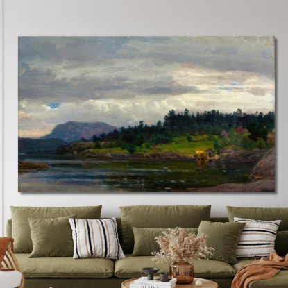Gjermundshavn Hardanger 2 Amaldus Nielsen ani120 quadro stampato su tela