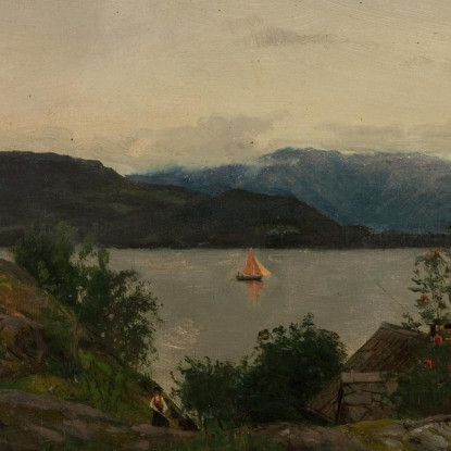 Gjermundshavn Hardanger 3 Amaldus Nielsen ani121 quadro stampato su tela