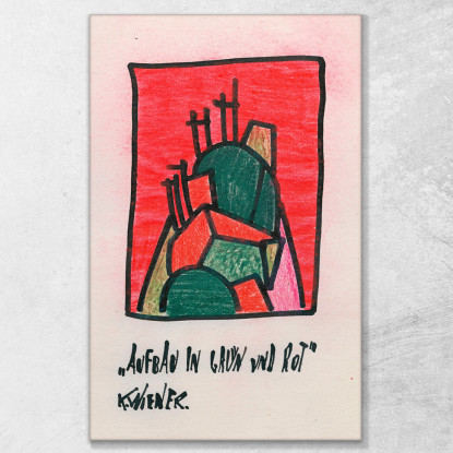 Struttura In Verde E Rosso Karl Wiener kwn24 quadro stampato su tela