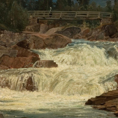 Cascata Di Hornindal Nordfjord Amaldus Nielsen ani132 quadro stampato su tela