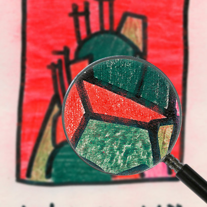 Struttura In Verde E Rosso Karl Wiener kwn24 quadro stampato su tela
