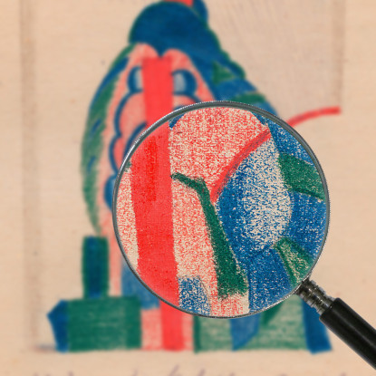 Struttura Nei Colori Rosso Verde E Blu Karl Wiener kwn26 quadro stampato su tela