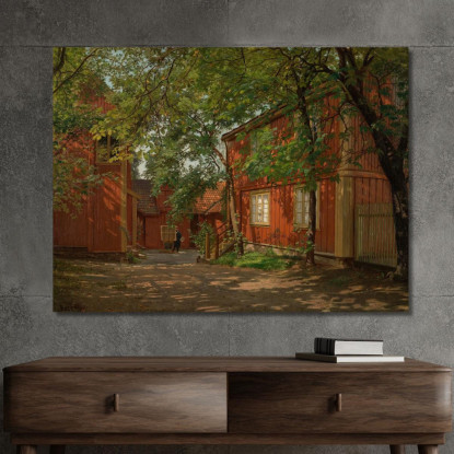 Mattina Majorstuveien 8 Amaldus Nielsen ani160 quadro stampato su tela