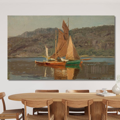 Rete Per Salmoni Teroen Amaldus Nielsen ani169 quadro stampato su tela