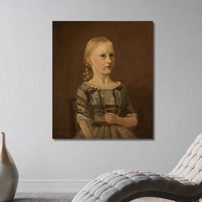 Ritratto Della Cugina Dell'Artista Signora Caterine Kamstrup 12 Anni Amaldus Nielsen ani177 quadro stampato su tela