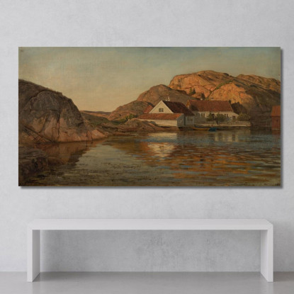 Renneholmen Ny-Hellesund Amaldus Nielsen ani184 quadro stampato su tela