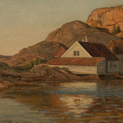 Renneholmen Ny-Hellesund Amaldus Nielsen ani184 quadro stampato su tela