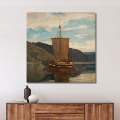 Sognejakt Amaldus Nielsen ani198 quadro stampato su tela