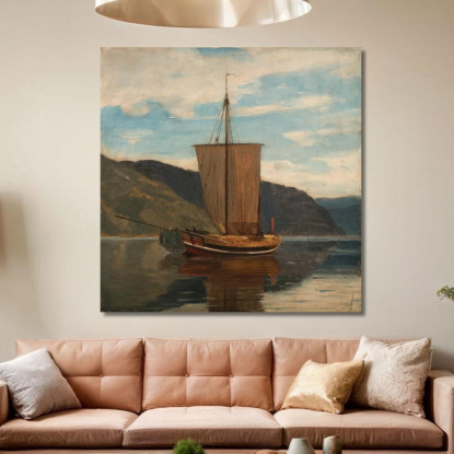 Sognejakt Amaldus Nielsen ani198 quadro stampato su tela