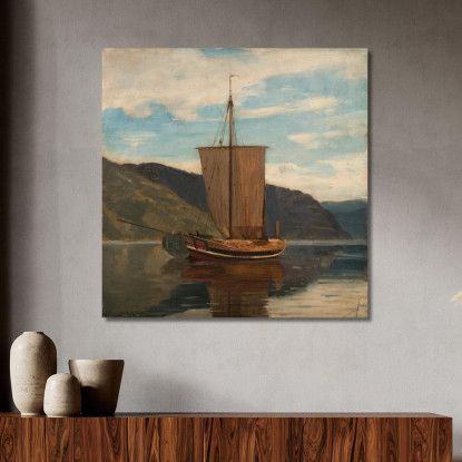 Sognejakt Amaldus Nielsen ani198 quadro stampato su tela