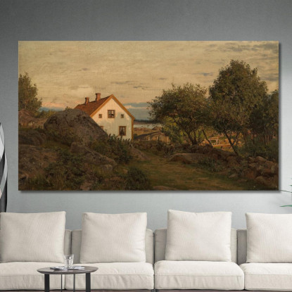 Sera D'Estate A Hvaler Amaldus Nielsen ani211 quadro stampato su tela