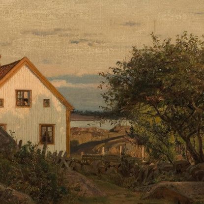 Sera D'Estate A Hvaler Amaldus Nielsen ani211 quadro stampato su tela