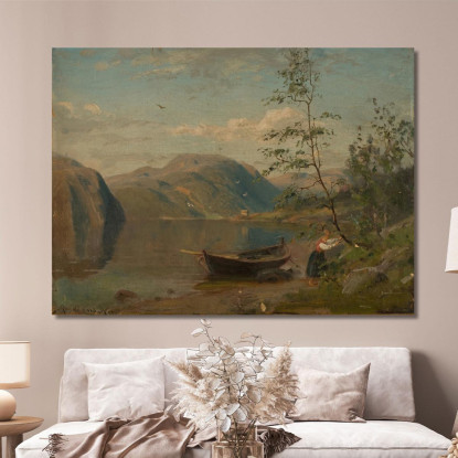 Scena Di Spiaggia Hardanger Amaldus Nielsen ani220 quadro stampato su tela