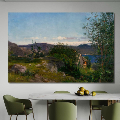 A Gjermundshavn Hardanger Amaldus Nielsen ani227 quadro stampato su tela