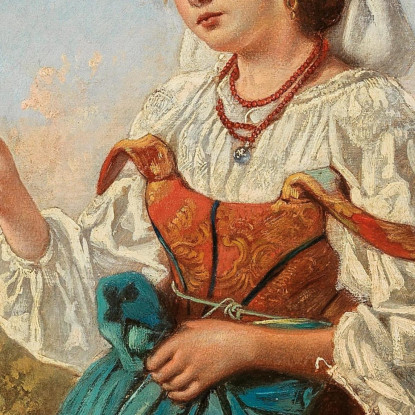 Una Venditrice Di Violette Italiana Con Roma Sullo Sfondo Anton Romako arm4 quadro stampato su tela