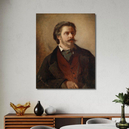 Ritratto Del Pittore Berthold Winder Anton Romako arm8 quadro stampato su tela