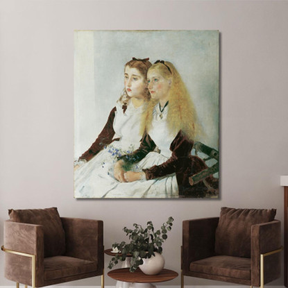 Le Nipoti Dell’Artista Elisabeth E Maja Anton Romako arm22 quadro stampato su tela