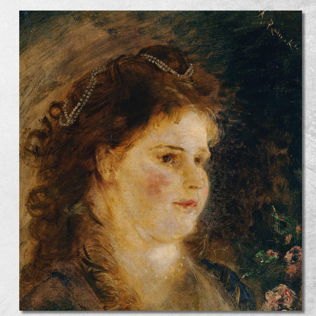 Ragazza Con Collana Di Perle Nei Capelli Anton Romako arm40 quadro stampato su tela