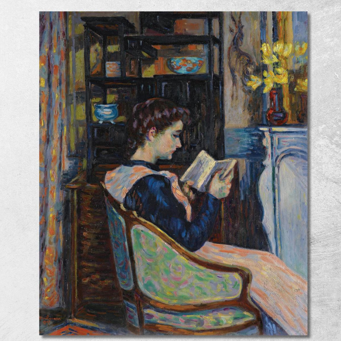 Mademoiselle Guillaumin Che Legge Armand Guillaumin agl47 quadro stampato su tela