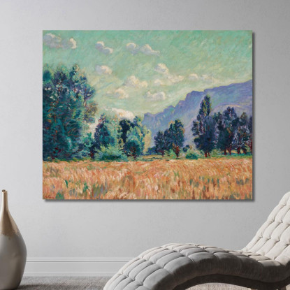 Pontcharra Valle Dell'Isère Il Monte Granier Sullo Sfondo Armand Guillaumin agl72 quadro stampato su tela