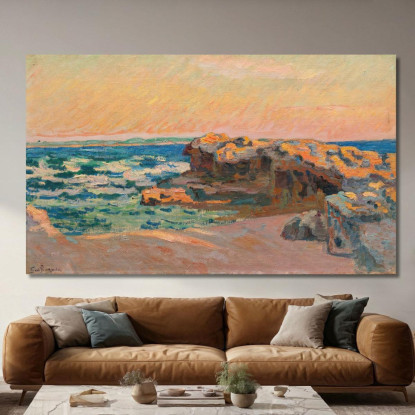 Roccia A Saint-Palais Armand Guillaumin agl81 quadro stampato su tela