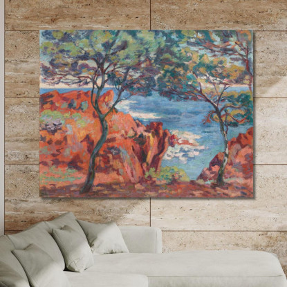 Rocce Dell'Île Besse Agay Armand Guillaumin agl82 quadro stampato su tela