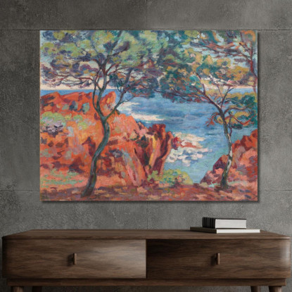 Rocce Dell'Île Besse Agay Armand Guillaumin agl82 quadro stampato su tela
