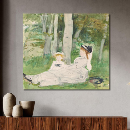 Ai Margini Della Foresta – Edma E Jeanne Berthe Morisot bmr4 quadro stampato su tela