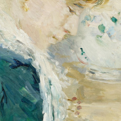Donna Che Cuce Berthe Morisot bmr9 quadro stampato su tela