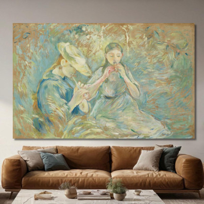 Il Flageolet Berthe Morisot bmr21 quadro stampato su tela