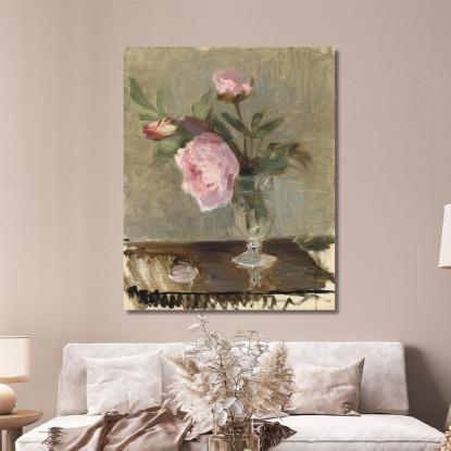 Peonie Berthe Morisot bmr27 quadro stampato su tela