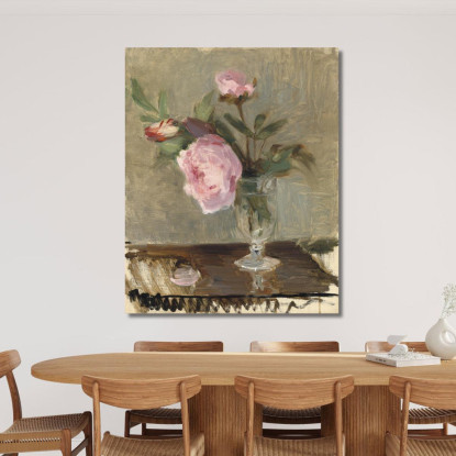Peonie Berthe Morisot bmr27 quadro stampato su tela