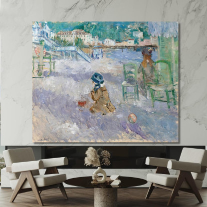 Spiaggia Di Nizza Berthe Morisot bmr28 quadro stampato su tela