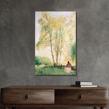 Sotto Le Betulle Carl Larsson clr8 quadro stampato su tela