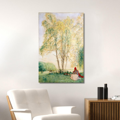 Sotto Le Betulle Carl Larsson clr8 quadro stampato su tela