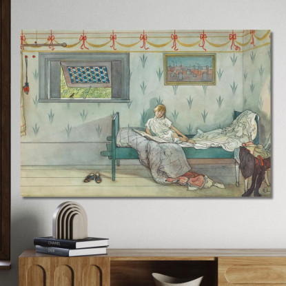 Chicchirichì Sono Le Sette! Carl Larsson clr9 quadro stampato su tela