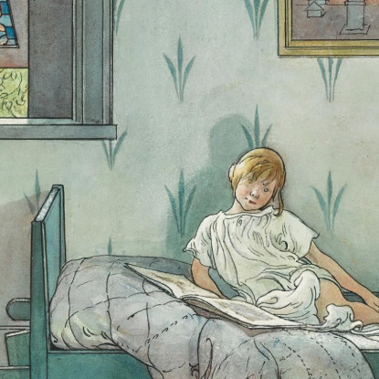 Chicchirichì Sono Le Sette! Carl Larsson clr9 quadro stampato su tela