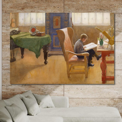 Esbjörn Nell'Angolo Di Studio Carl Larsson clr10 quadro stampato su tela