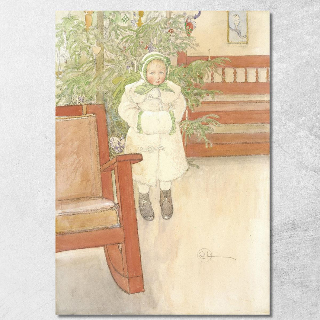 Ragazza E Sedia A Dondolo Carl Larsson clr12 quadro stampato su tela