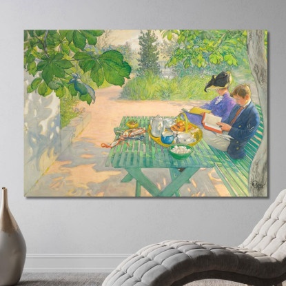 Lettura Delle Vacanze Carl Larsson clr15 quadro stampato su tela