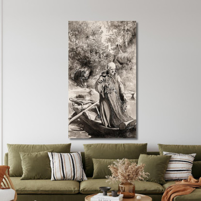 Illustrazione Per Singoalla – Il Vento È Il Mio Amante Di Viktor Rydberg 10 Carl Larsson clr17 quadro stampato su tela