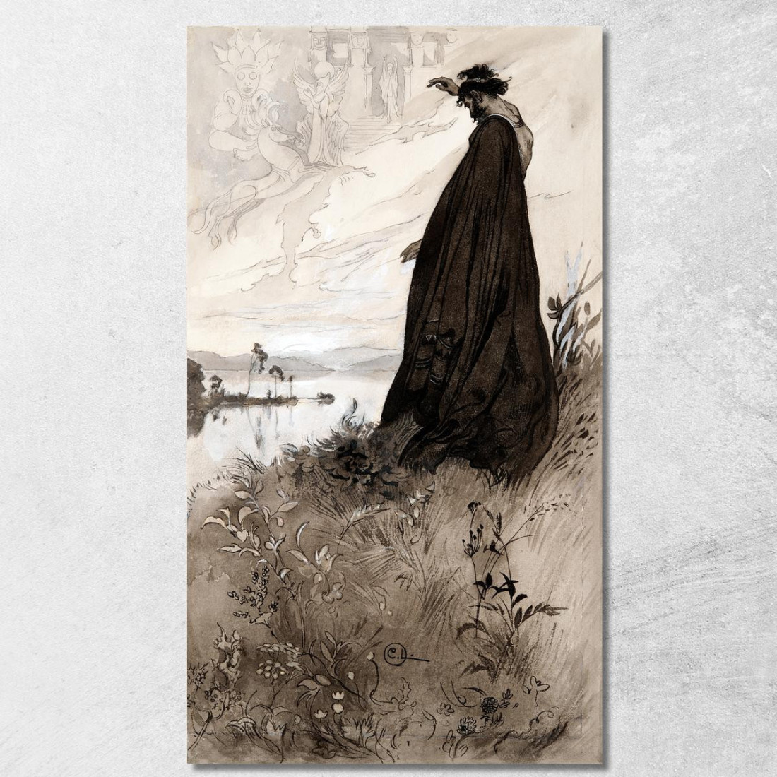 Illustrazione Per Singoalla – Il Vento È Il Mio Amante Di Viktor Rydberg 8 Carl Larsson clr24 quadro stampato su tela