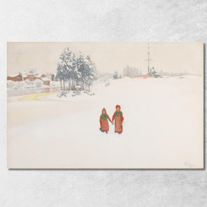 Nella Neve Carl Larsson clr27 quadro stampato su tela