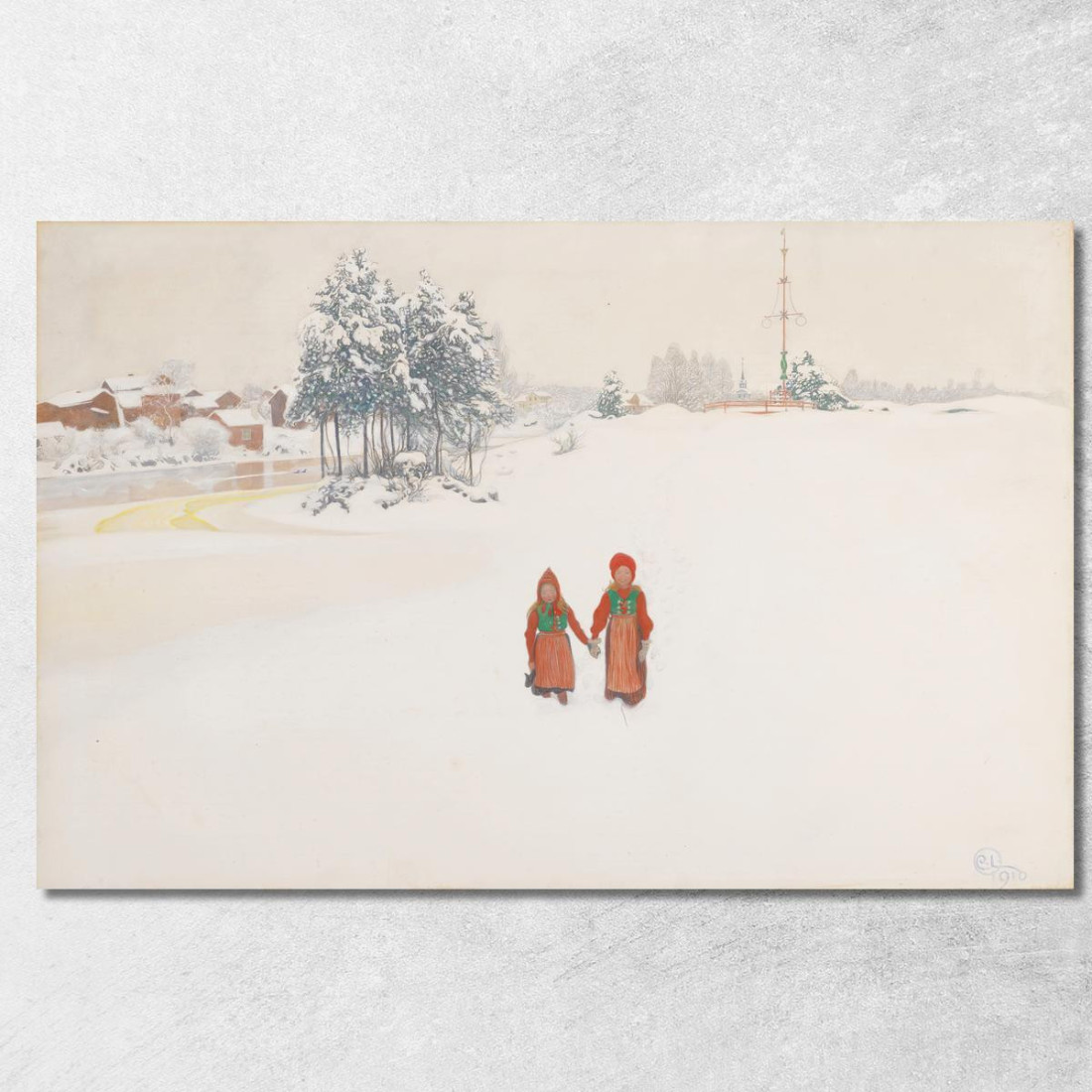 Nella Neve Carl Larsson clr27 quadro stampato su tela