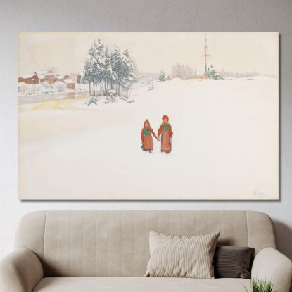 Nella Neve Carl Larsson clr27 quadro stampato su tela