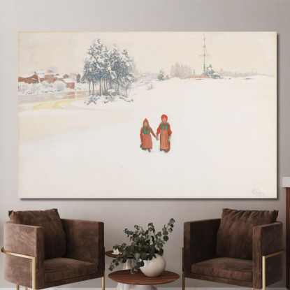 Nella Neve Carl Larsson clr27 quadro stampato su tela