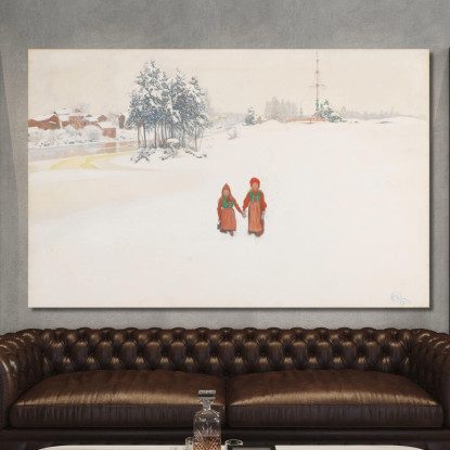 Nella Neve Carl Larsson clr27 quadro stampato su tela