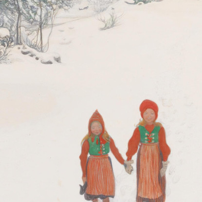 Nella Neve Carl Larsson clr27 quadro stampato su tela