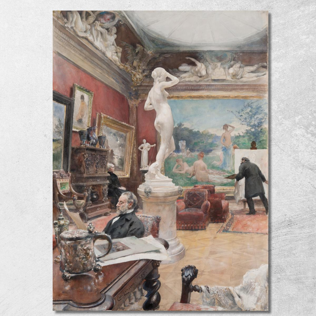 Interno Della Galleria Furstenberg Carl Larsson clr28 quadro stampato su tela
