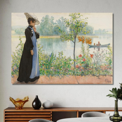 Karin Sulla Riva Carl Larsson clr30 quadro stampato su tela